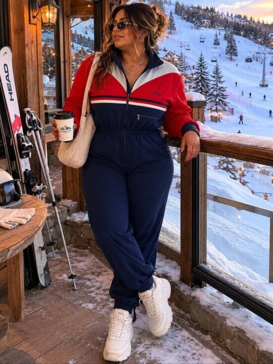 Terinit Jackets & Blazers - Vintage Ski Suit One Piece Stirrup Snowsuit Retro 80s 90s Thermal Suit Size 12